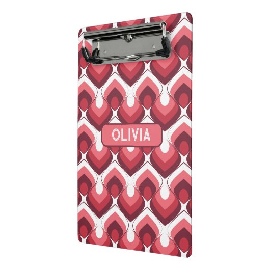 Bold Retro Modern Motif in Pinks Mini Klemmbrett (Gewinkelt2)