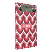 Bold Retro Modern Motif in Pinks Mini Klemmbrett (Schrägansicht)