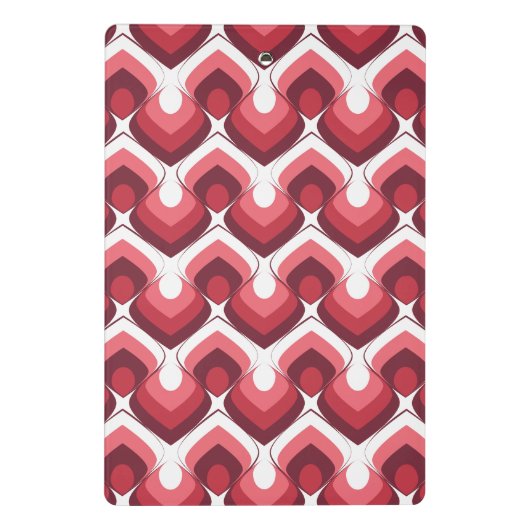 Bold Retro Modern Motif in Pinks Mini Klemmbrett (Rückseite)