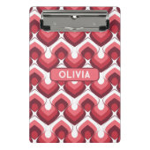 Bold Retro Modern Motif in Pinks Mini Klemmbrett (Vorderseite)