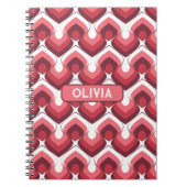 Bold Retro Modern Motif in Pinks Notizblock (Vorderseite)