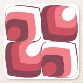 Bold Retro Modern Motif in Pinks Rechteckiger Pappuntersetzer (Vorderseite)