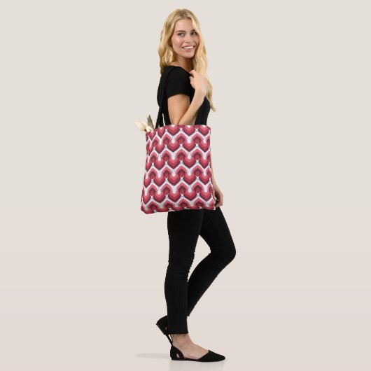 Bold Retro Modern Motif in Pinks Tasche (Am Model)