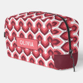 Bold Retro Modern Motif in Pinks Waschbeutel (Rechte Ecke)