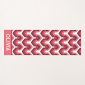 Bold Retro Modern Motif in Pinks Yogamatte (Vorderseite (Horizontal))