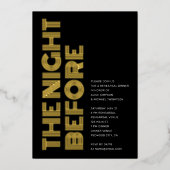 Bold Retro Monogram Rehearsal Dinner Folieneinladung (Vorderseite)