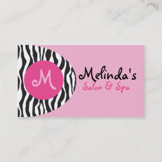 Bold Retro Monogram Salon Business Cards Visitenkarte