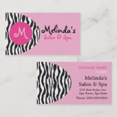 Bold Retro Monogram Salon Business Cards Visitenkarte (Vorne/Hinten)