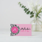Bold Retro Monogram Salon Business Cards Visitenkarte (Stehend Vorderseite)