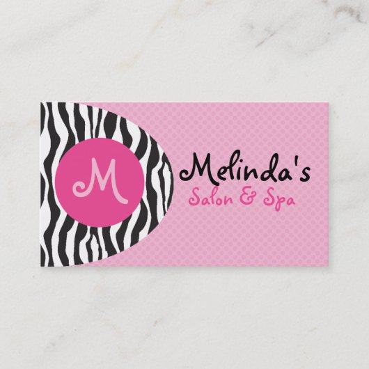 Bold Retro Monogram Salon Business Cards Visitenkarte (Vorderseite)