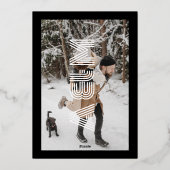 Bold Retro Monogram Wedding Black Folieneinladung (Rückseite)