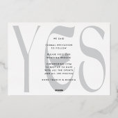 Bold Retro Open Bar Photo Save The Date Gold Folieneinladung (Rückseite)