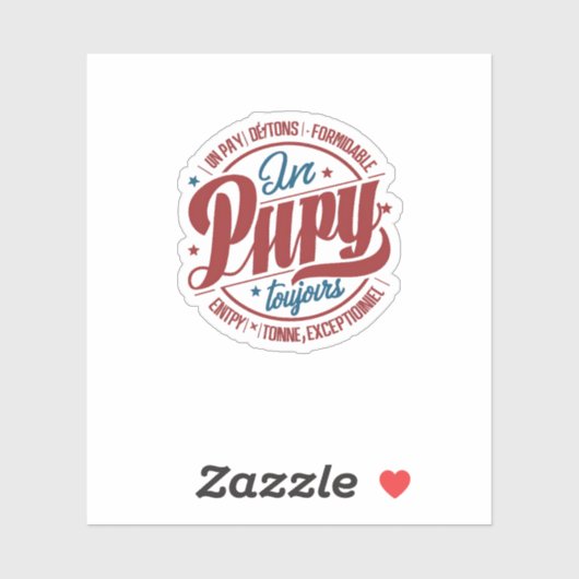 Bold Retro Papy Circle Typography Aufkleber (Blatt)