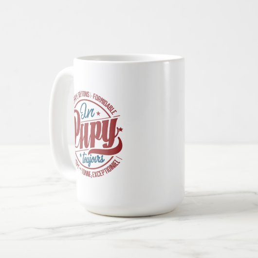 Bold Retro Papy Circle Typography Kaffeetasse (Vorderseite Links)