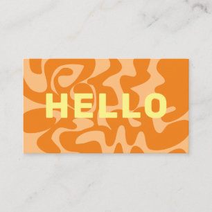 Bold Retro Pastell Lemon Yellow Peach Orange Hallo Visitenkarte