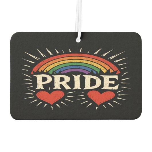 Bold Retro PRIDE Rainbow Autolufterfrischer (Rückseite)