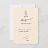 Bold Retro Red Saguaro Cacti Wüste Wedding RSVP Karte (Vorderseite)