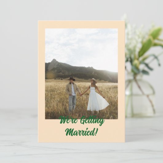 Bold Retro Rustic Western Boho Wedding Einladung (Stehend Vorderseite)