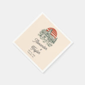 Bold Retro Saguaro Cacti Wüste Landschaft Hochzeit Serviette (Ecke)