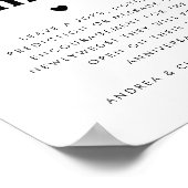 Bold Retro Script Anniversary Piñata Wedding Sign Poster (Ecke)