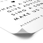 Bold Retro Script Heart Wedding Video Booth Sign Poster (Ecke)