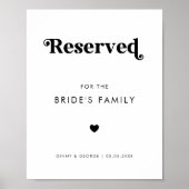 Bold Retro Script Heart Wedding vorbehalten für Ze Poster (Vorne)