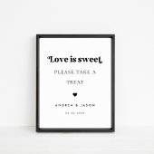Bold Retro Script Liebe ist Sweet Favor Wedding Si Poster