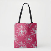 Bold Retro Sunburst Pattern in Deep Pink and White Tasche (Vorderseite)