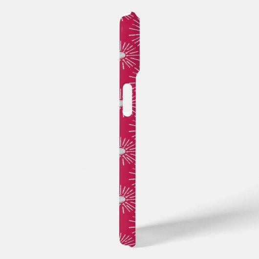 Bold Retro Sunburst Pattern in Deep Pink Case-Mate iPhone Hülle (Rückseite / Rechts)