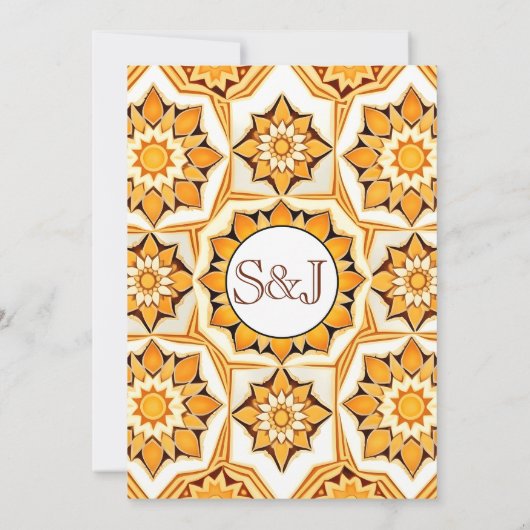 Bold Retro Tiles Einladung (Rückseite)