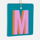 Bold Retro Typografy Monogram Letter in Blue Keramikornament (Rechts)
