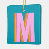 Bold Retro Typografy Monogram Letter in Blue Keramikornament (Links)
