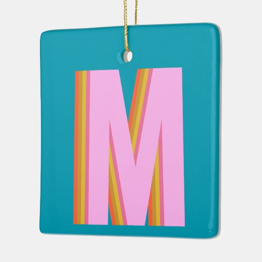 Bold Retro Typografy Monogram Letter in Blue Keramikornament (Links)