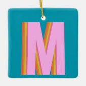 Bold Retro Typografy Monogram Letter in Blue Keramikornament (Vorderseite)