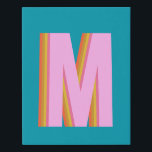 Bold Retro Typografy Monogram Letter in Blue Künstlicher Leinwanddruck<br><div class="desc">Personalisierter,  fett gedruckter Retro-Typografie Monogrammbrief in Blue Canvas Print</div>
