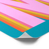 Bold Retro Typografy Monogram Letter in Blue Poster (Ecke)