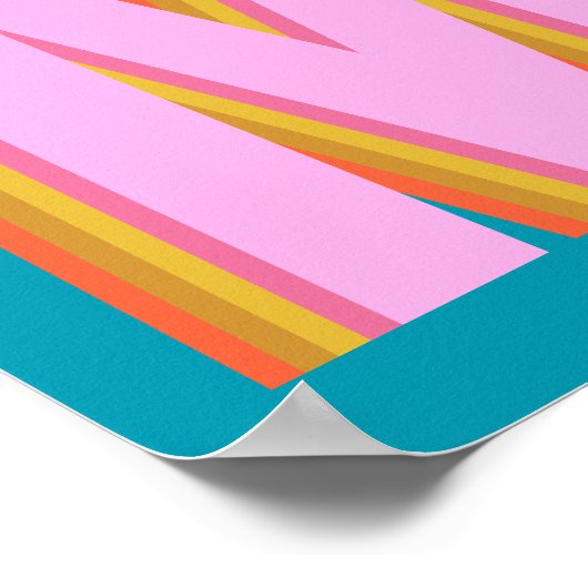 Bold Retro Typografy Monogram Letter in Blue Poster (Ecke)