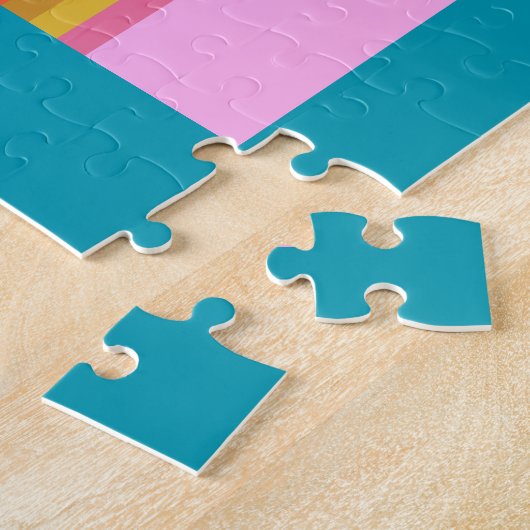 Bold Retro Typografy Monogram Letter in Blue Puzzle (Seite)