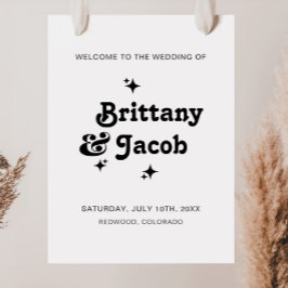 Bold Retro Typografy Wedding Welcome Poster