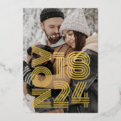 Bold Retro Wedding Save The Date Photo Folieneinladung (Vorderseite)