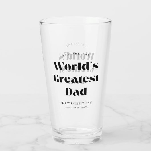 Bold Retro World's Greatest Dad Glas (Rückseite)