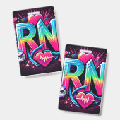 Bold RN Logo-colorful Neo Nurse Graphic Design Ausweis (Vorder- & Rückseite)