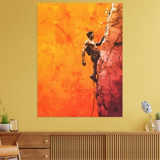 Bold Rock Climber Wall Art Leinwanddruck (Insitu (Wohnzimmer))