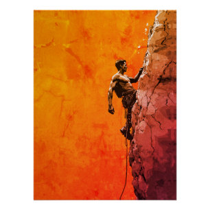 Bold Rock Climber Wall Art Poster