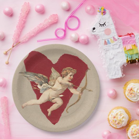 Bold Romance Classics Red Heart Angel Bow & Arrow Pappteller (Party)