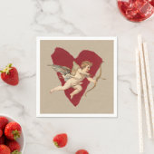 Bold Romance Classics Red Heart Angel Bow & Arrow  Serviette (Beispiel)