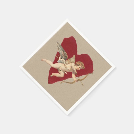 Bold Romance Classics Red Heart Angel Bow & Arrow  Serviette (Ecke)