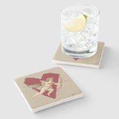 Bold Romance Classics Red Heart Angel Bow & Arrow  Steinuntersetzer (Seitenansicht)