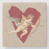 Bold Romance Classics Red Heart Angel Bow & Arrow  Steinuntersetzer (Vorderseite)