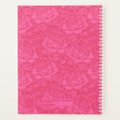 Bold Romantic Red and Pink Peonies Block Quote Planer (Rückseite)